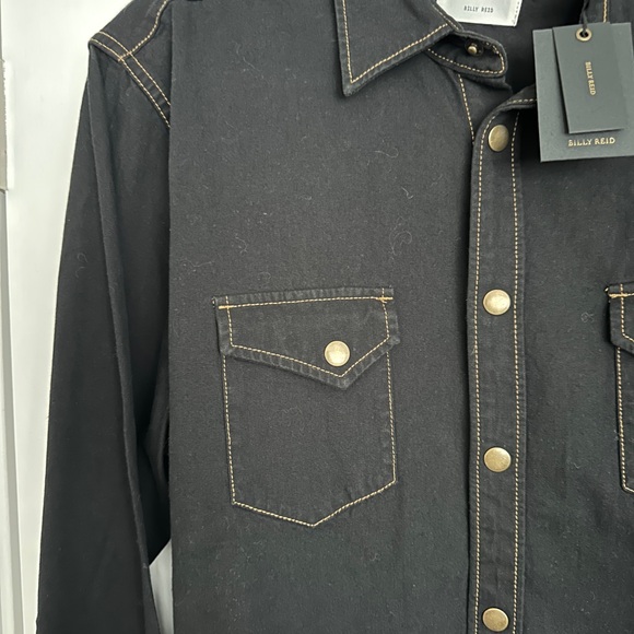 Billy Reid Shoals Black Denim Button-Up Shirt. Size L - Picture 10 of 13